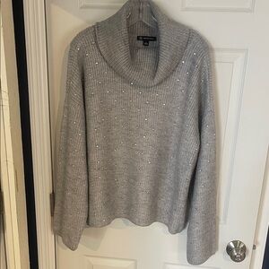 INC International Concepts Silver Cowl Neck Sweater